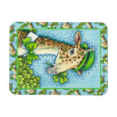 MAGNET FLEXIBLE LEPRECHAUN GIRAFFE, COLORÉ ST. JOUR DE PATRICK (Horizontal)