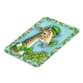 MAGNET FLEXIBLE LEPRECHAUN GIRAFFE, COLORÉ ST. JOUR DE PATRICK (Côté Gauche)