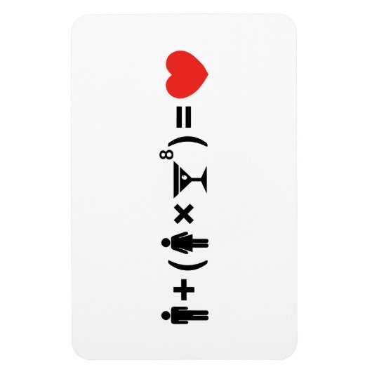 Magnet Flexible L'équation d'amour pour les femmes (Vertical)
