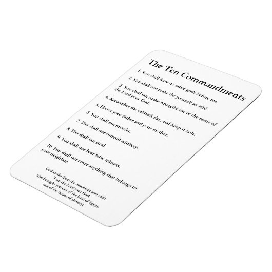 Magnet Flexible Les 10 Commandements Méthodiste Accueil & Bureau (Côté Gauche)