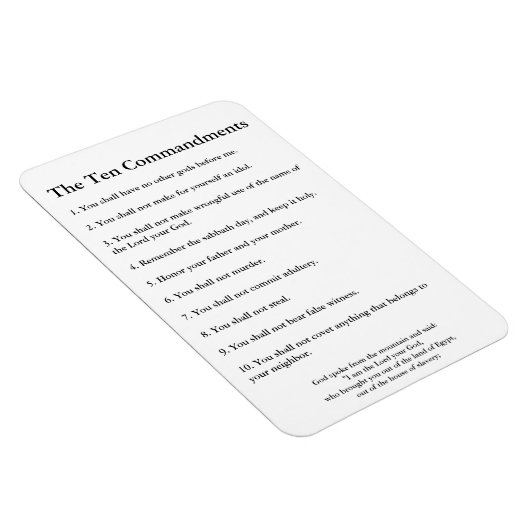 Magnet Flexible Les 10 Commandements Méthodiste Accueil & Bureau (Côté Droit)