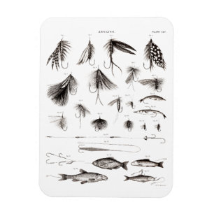 Magnet Flexible Les 1800s vintages pêchant des attraits de pêche