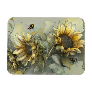 Magnet Flexible Les abeilles à miel dansent et bourdonnent parmi l