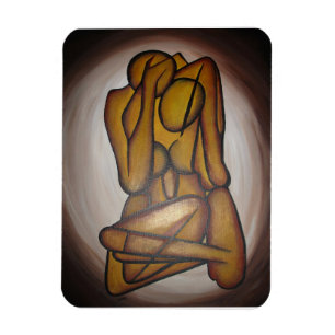 Magnet Flexible Les Amateurs Abstraits Art Contemporain En Ocre Et
