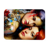 Magnet Flexible Les Amoureux Beaux Peinture Colorée (Horizontal)