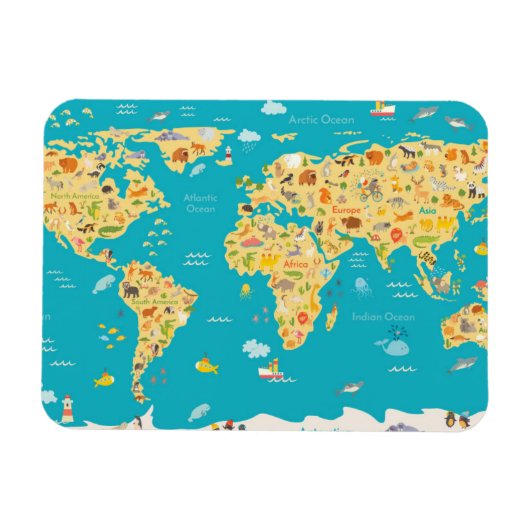 Magnet Flexible Les animaux du monde (Horizontal)