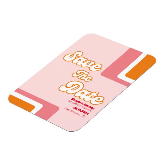 Magnet Flexible les années 70 Retro blush rose orange super enregi (Côté Gauche)