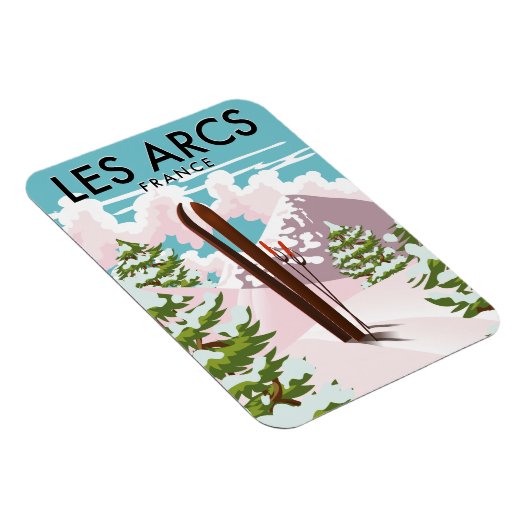 Magnet Flexible Les Arcs France voyage ski (Côté Droit)