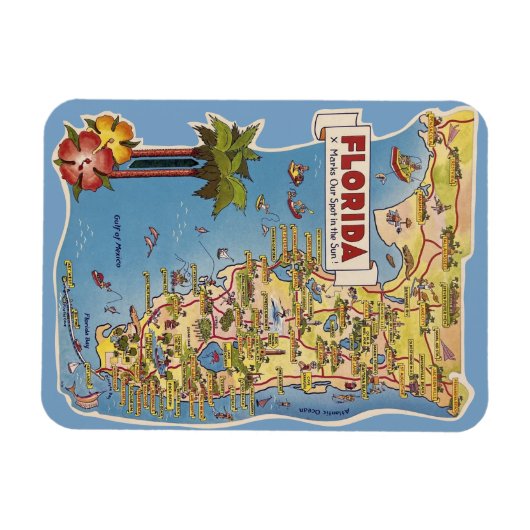 Magnet Flexible Les attractions de la Floride (Horizontal)