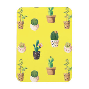 Magnet Flexible Les cactus succulents du désert vert dans les pot