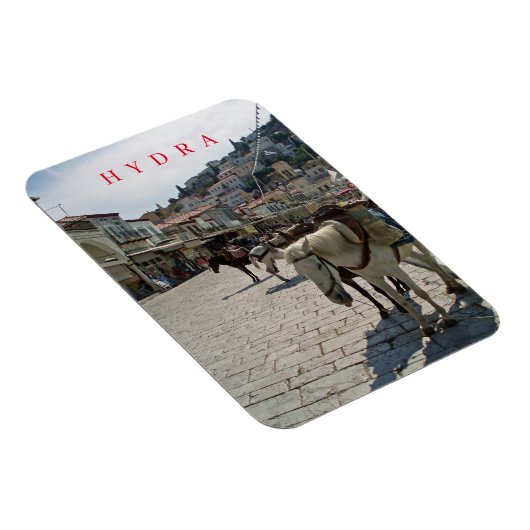 Magnet Flexible Les chevaux de l'île d'Hydra vue aimant frigo (Côté Droit)