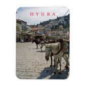 Magnet Flexible Les chevaux de l'île d'Hydra vue aimant frigo (Vertical)