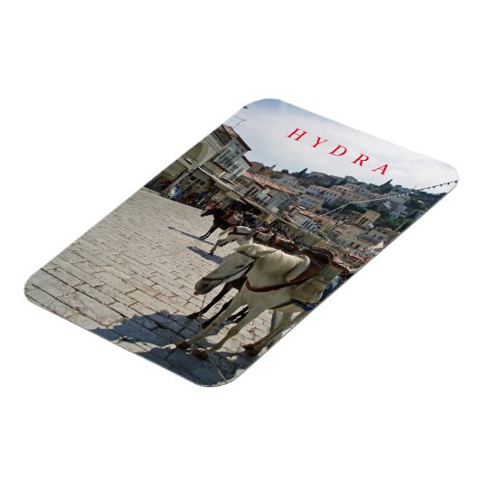 Magnet Flexible Les chevaux de l'île d'Hydra vue aimant frigo (Côté Gauche)