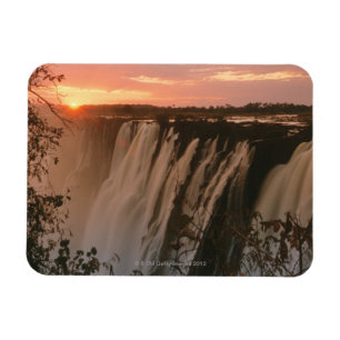 Magnet Flexible Les chutes Victoria avec le soleil sur l'horizon,
