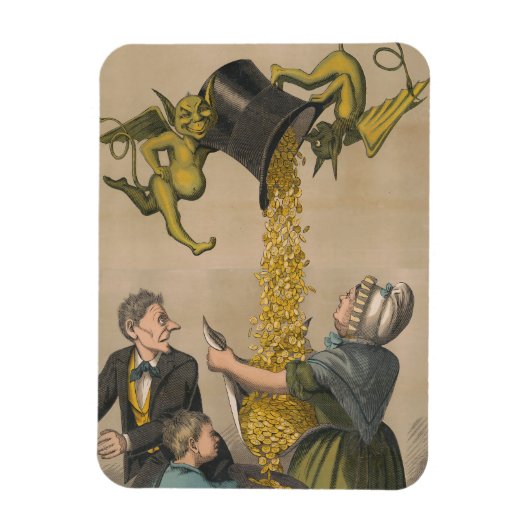 Magnet Flexible Les démons qui versent des pièces d'or dans le tab (Vertical)