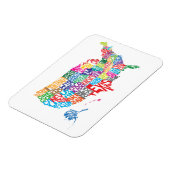 Magnet Flexible Les États-Unis dans les noms (Côté Gauche)