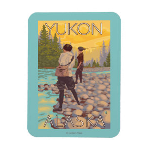 Magnet Flexible Les femmes pilotent la pêche - le Yukon, Alaska
