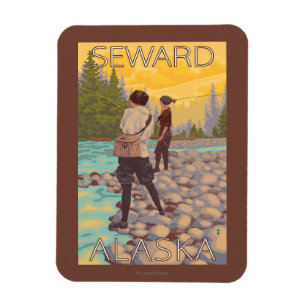 Magnet Flexible Les femmes pilotent la pêche - Seward, Alaska