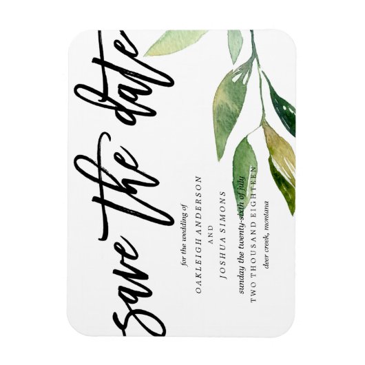 Magnet Flexible Les Feuilles bohémiens sauvent l'aimant de la date (Vertical)