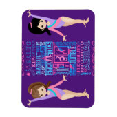 Magnet Flexible Les filles gymnastiques compétences Mots de la gym (Vertical)