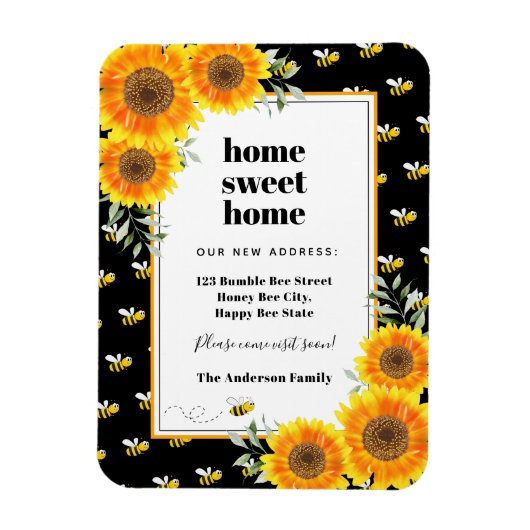 Magnet Flexible Les fleurs de soleil bourdonnent abeilles nouvelle (Vertical)