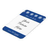 Magnet Flexible Les flocons d'hiver en bleu savourent l'aimant à j (Côté Gauche)