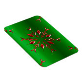 Magnet Flexible Les flocons rouges de Noël vert (Côté Droit)