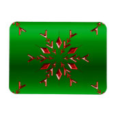 Magnet Flexible Les flocons rouges de Noël vert (Horizontal)