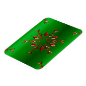 Magnet Flexible Les flocons rouges de Noël vert (Côté Gauche)