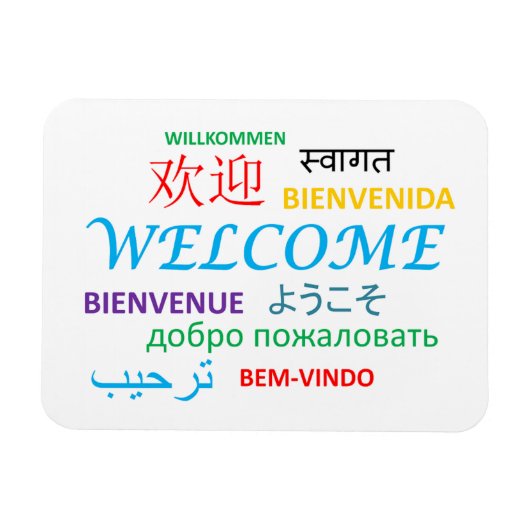 MAGNET FLEXIBLE LES GREETINGS DES LANGUES DE LA TERRE (Horizontal)
