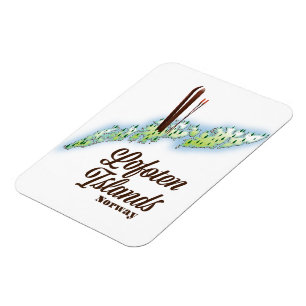 Magnet Flexible Les îles Lofoten, affiche de ski norvégien.