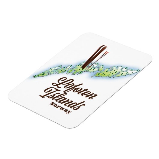 Magnet Flexible Les îles Lofoten, affiche de ski norvégien. (Côté Gauche)