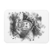 Magnet Flexible Les loups d'Odin dessinés à la main (Horizontal)