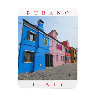 Magnet Flexible Les maisons de couleur pastel Burano vue réfrigéra