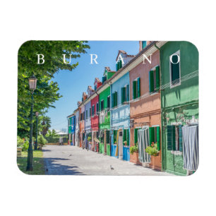Magnet Flexible Les maisons de l'île de Burano ont vue sur l'aiman