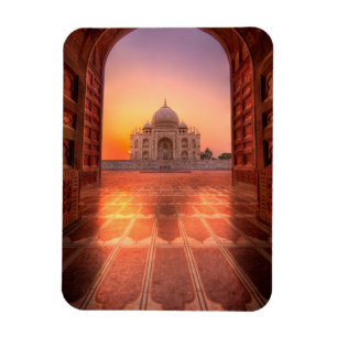 Magnet Flexible Les monuments   Taj Mahal, Inde au coucher du sole