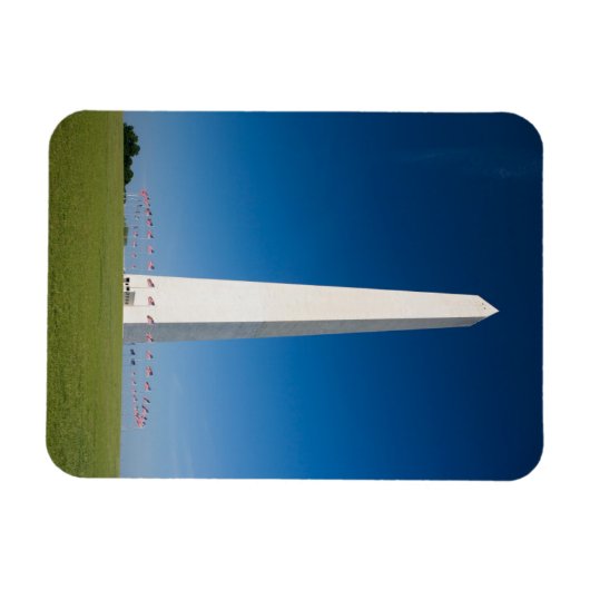 Magnet Flexible Les monuments | Washington Monument avec drapeaux (Horizontal)