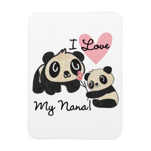 Magnet Flexible Les pandas I aiment ma Nana