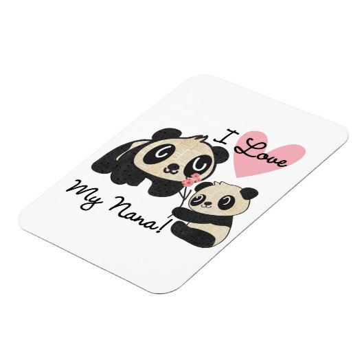 Magnet Flexible Les pandas I aiment ma Nana (Côté Gauche)