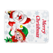 Magnet Flexible Les personnages de Noël de père Noël et Elf (Horizontal)