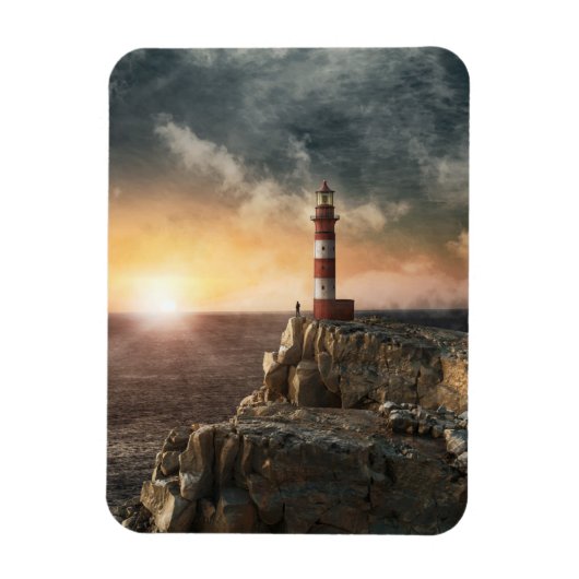 Magnet Flexible Les phares | Phare rouge et blanc (Vertical)