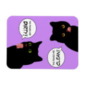 Magnet Flexible Les plats Pop Art sont propres / sale Chat (Horizontal)