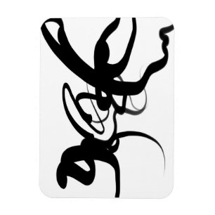 Magnet Flexible Les Plongeurs : Noir Abstrait et Blanc