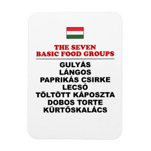 Magnet Flexible Les sept groupes alimentaires de base Funny Hongro