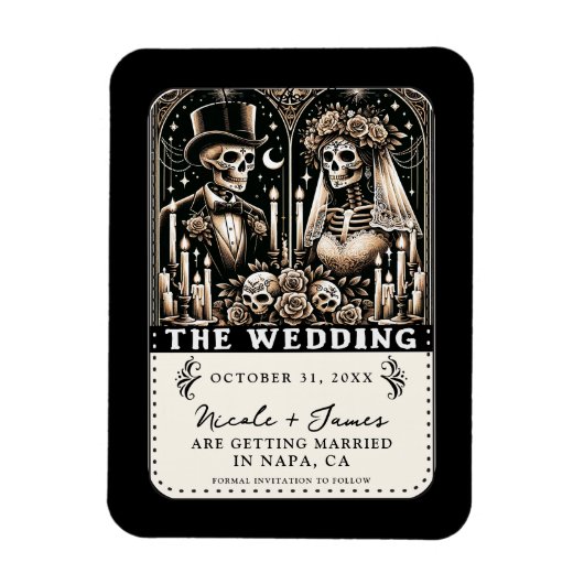 Magnet Flexible Les sketons Tarot MARIAGE Enregistrer la date (Vertical)