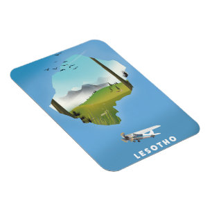 Magnet Flexible Lesotho Afrique du Sud poster de ski