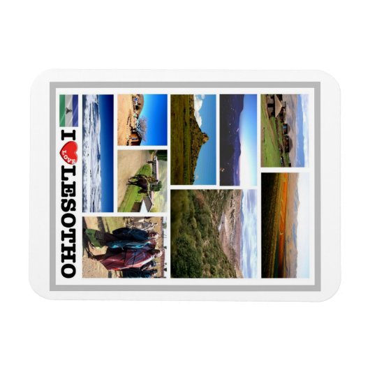 Magnet Flexible Lesotho - I Love - (Horizontal)