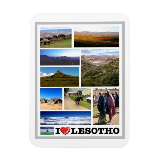 Magnet Flexible Lesotho - I Love - (Vertical)