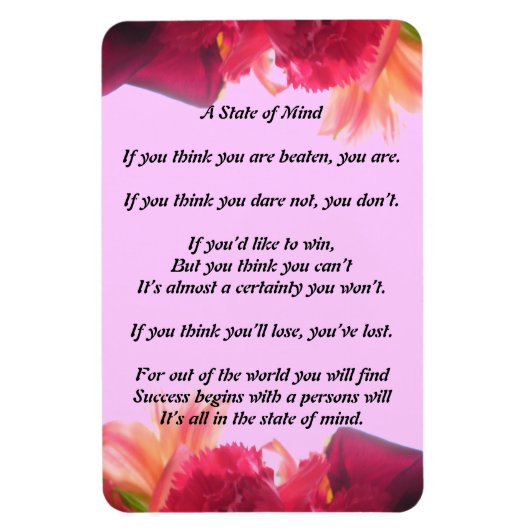 Magnet Flexible L'état d'esprit de l'aimant poétique (Vertical)