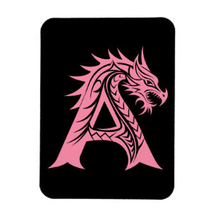 Magnet Flexible Lettre A de style dragon, Alphabet Dragon, Monogra